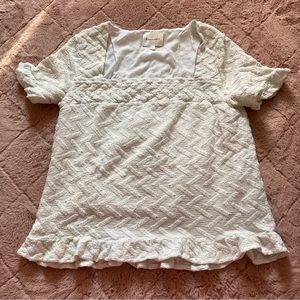 Line & Dot Short Sleeve Top‎ Women’s Size Large
